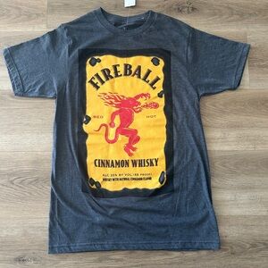 Fireball Cinnamon Whisky Tee, Dark Gray, Size S, Unisex- NWT